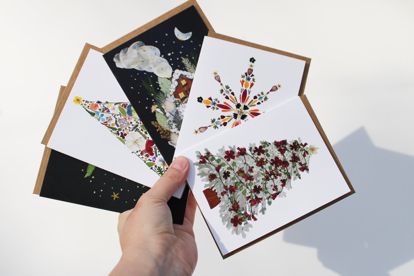 "LIGHT" ASSORTED CHRISTMAS NOTE CARD SET OF 5