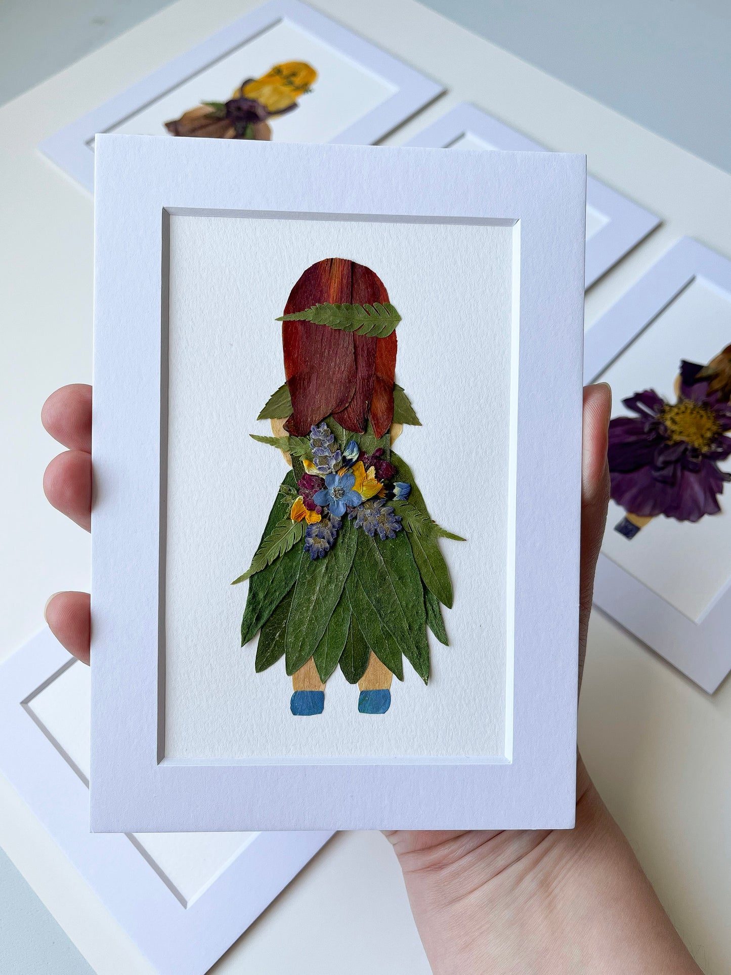 "LITTLE FLOWER GIRL" Real Pressed Flower Art