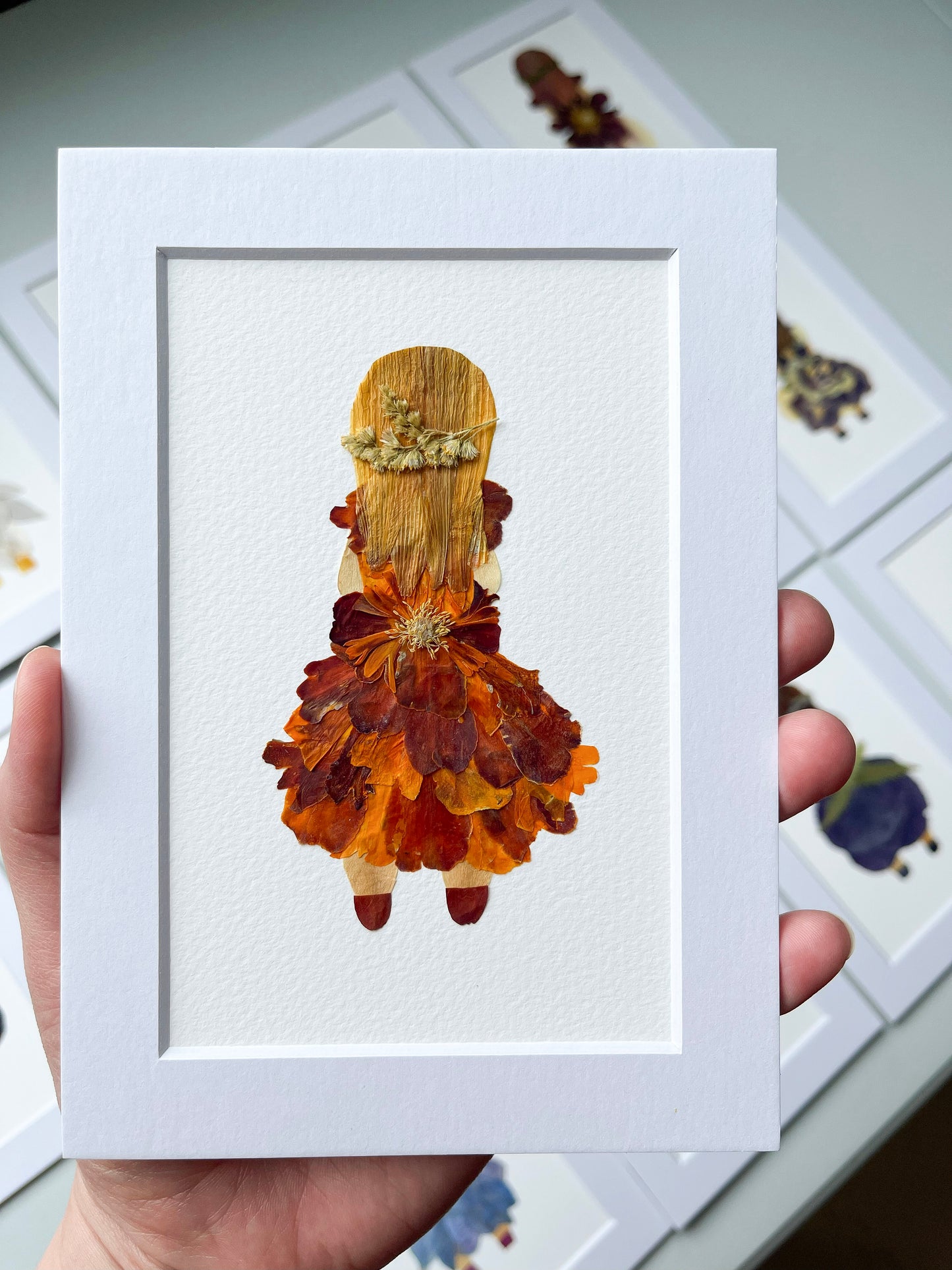 "LITTLE FLOWER GIRL" Real Pressed Flower Art