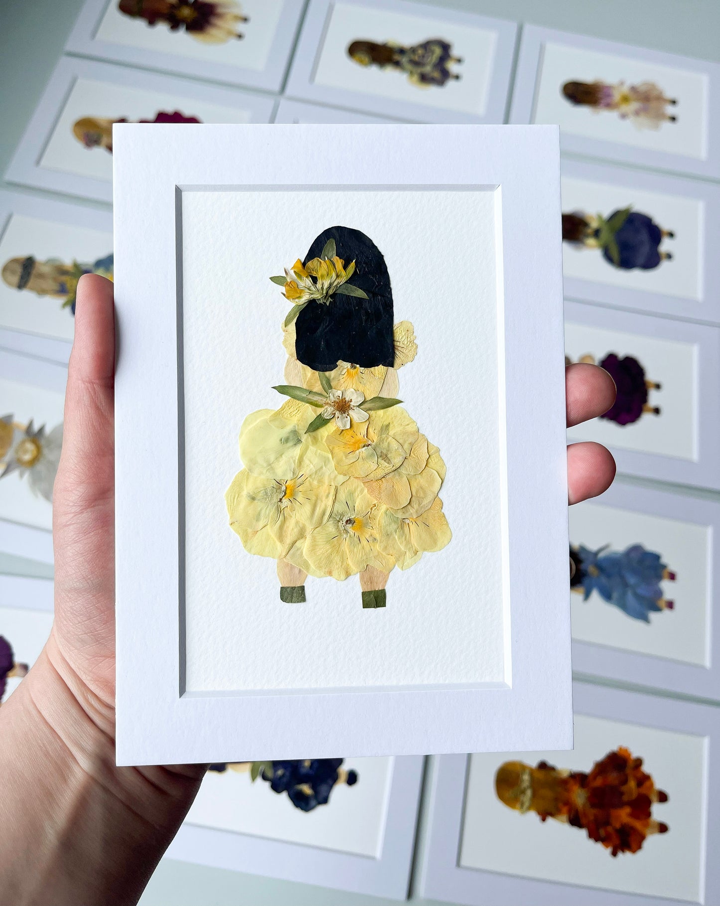 "LITTLE FLOWER GIRL" Real Pressed Flower Art