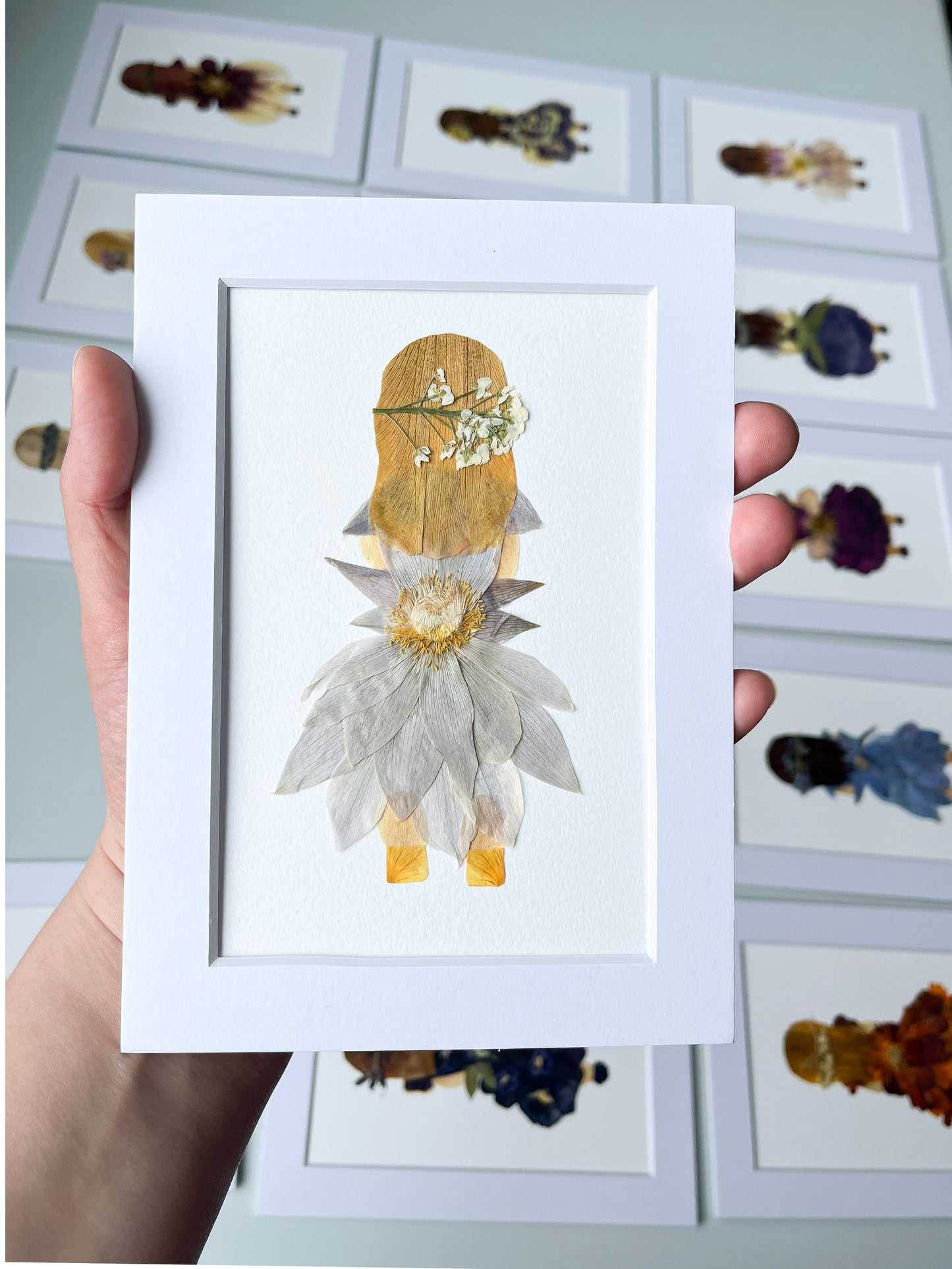 "LITTLE FLOWER GIRL" Real Pressed Flower Art