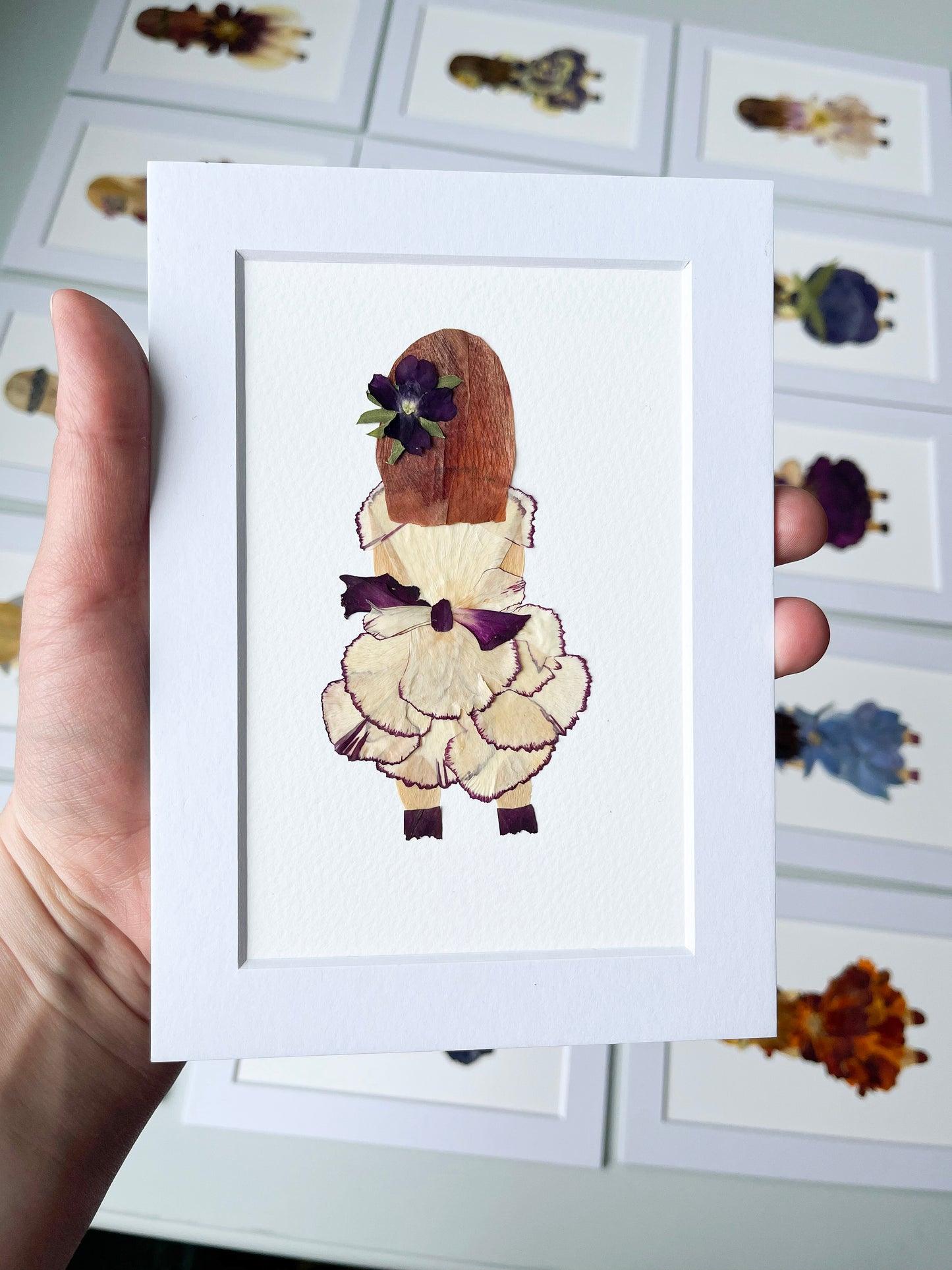 "LITTLE FLOWER GIRL" Real Pressed Flower Art