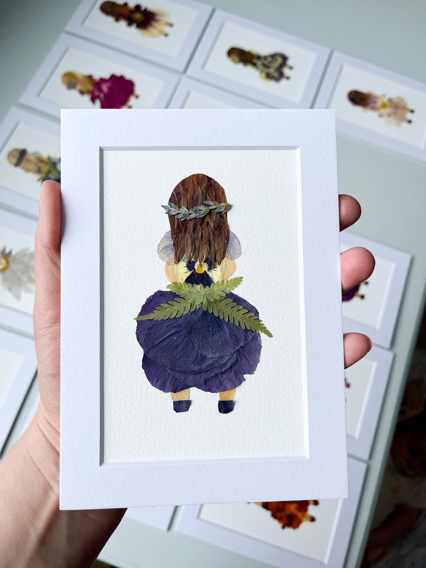 "LITTLE FLOWER GIRL" Real Pressed Flower Art