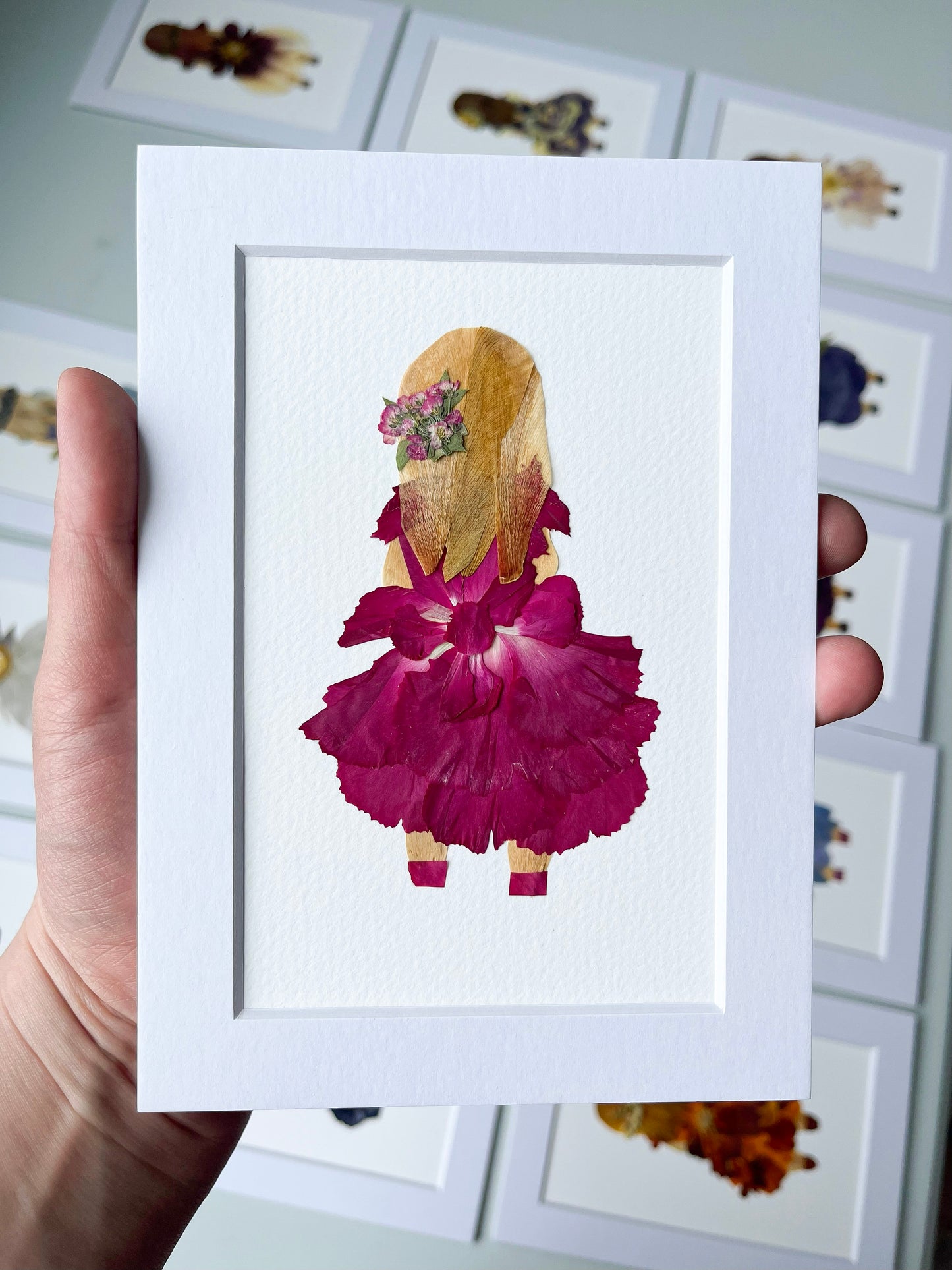 "LITTLE FLOWER GIRL" Real Pressed Flower Art