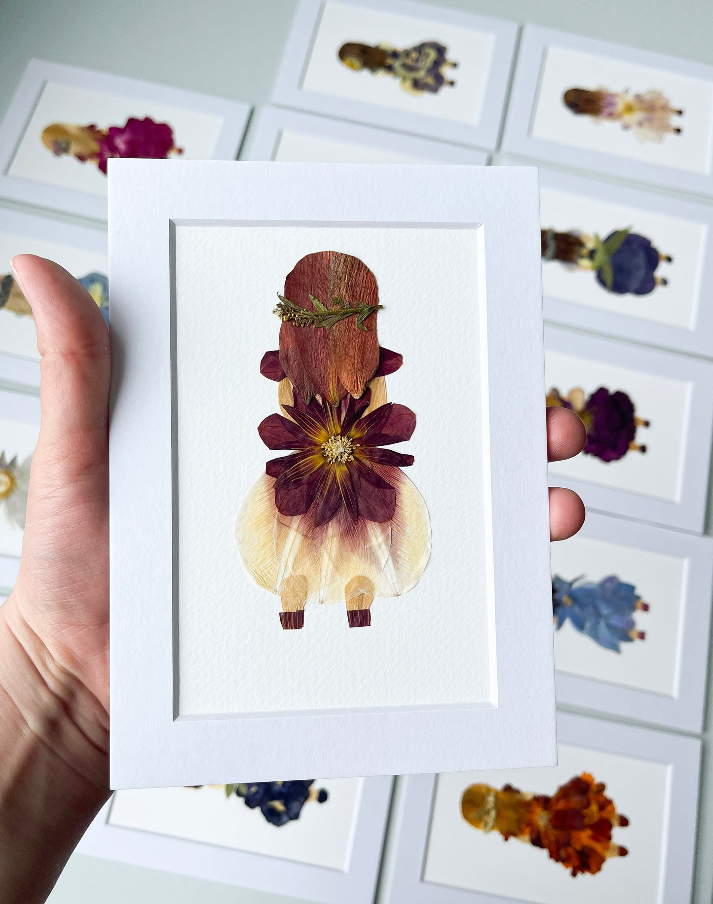 "LITTLE FLOWER GIRL" Real Pressed Flower Art