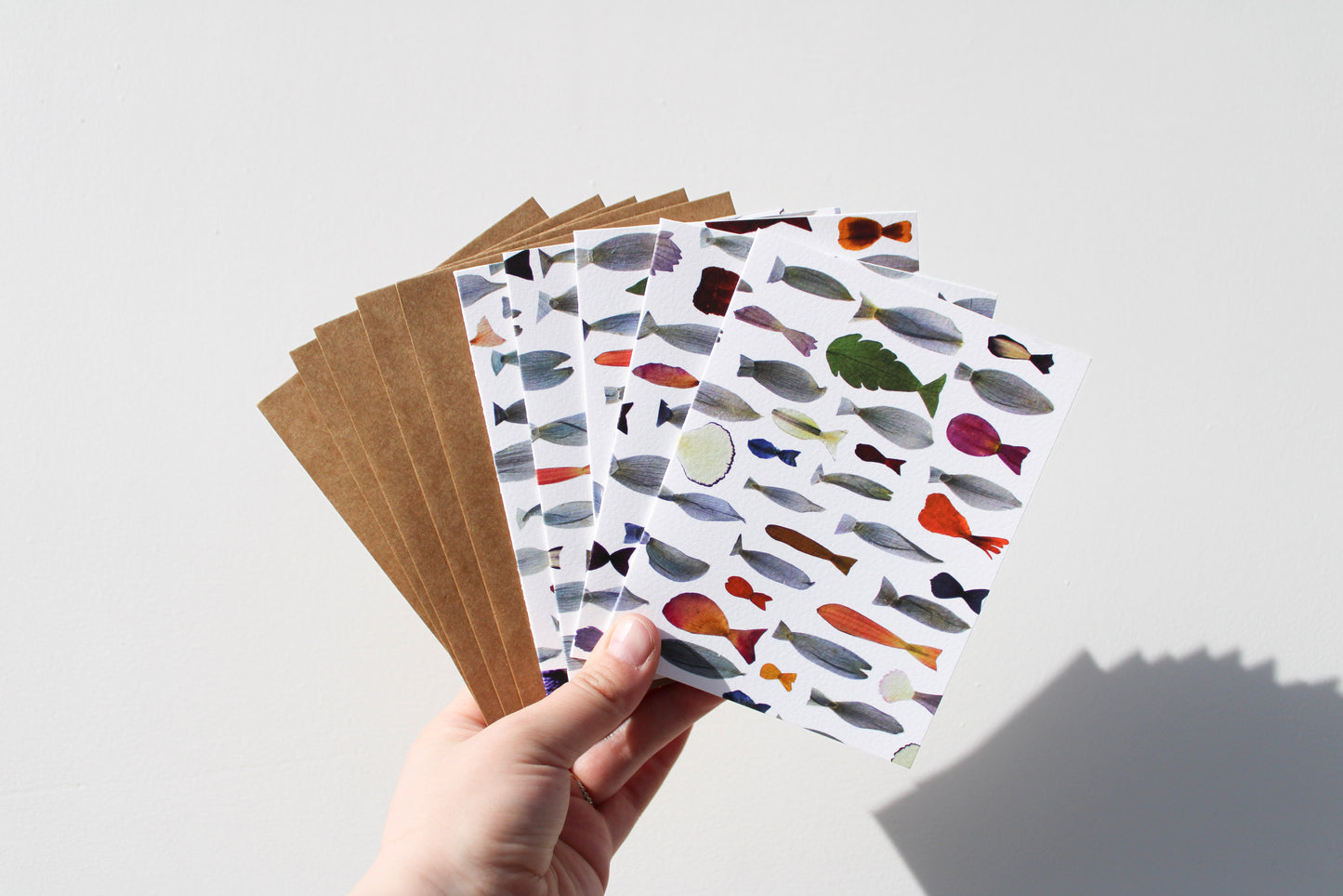 "TRANSFORMED FISH" ASSORTED NOTE CARD SET OF 5