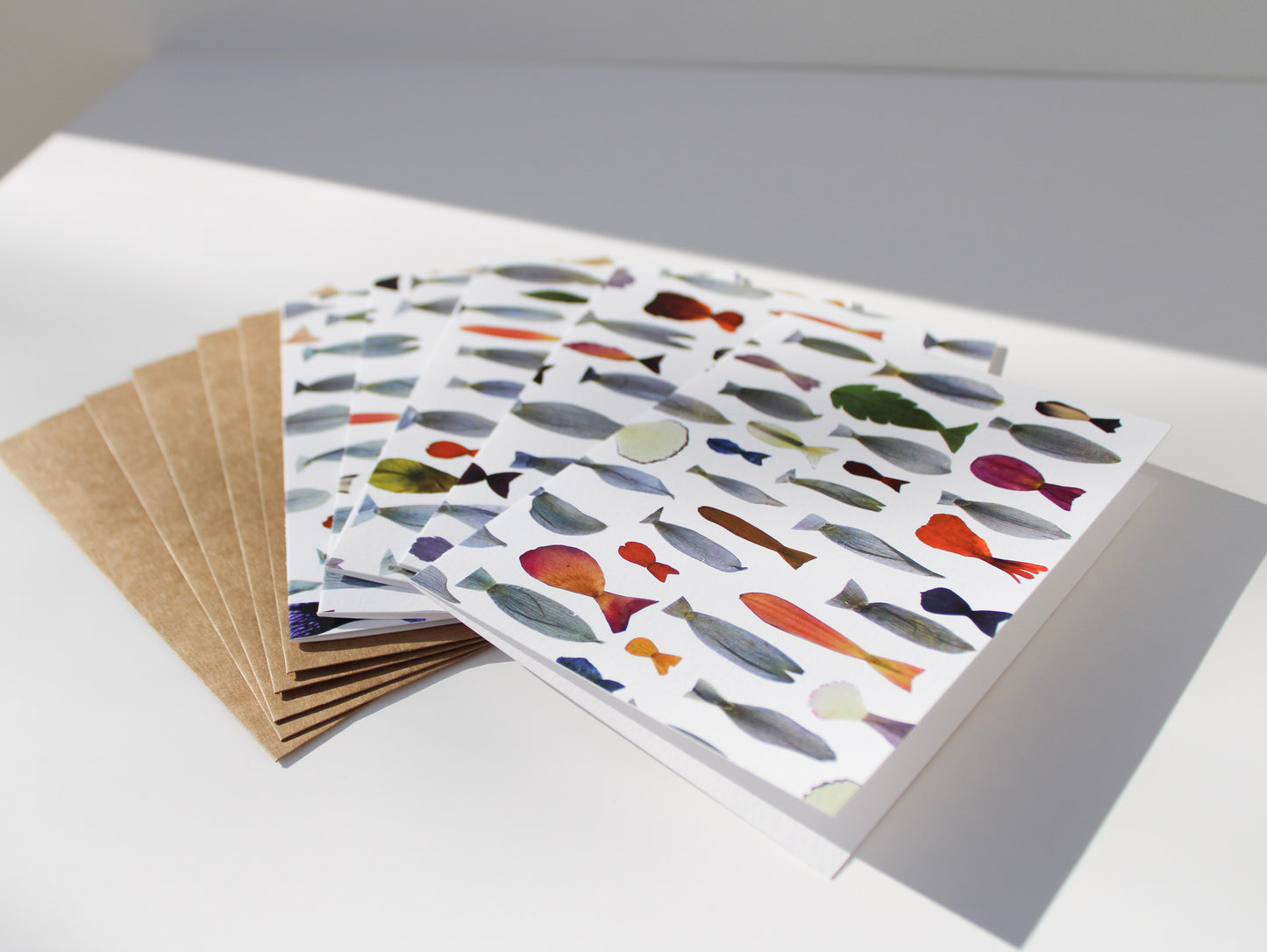 "TRANSFORMED FISH" ASSORTED NOTE CARD SET OF 5