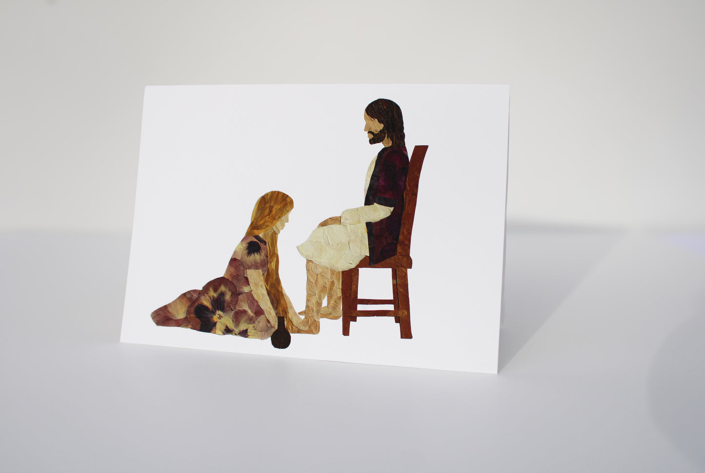 "AT HIS FEET" LARGE GREETING CARD