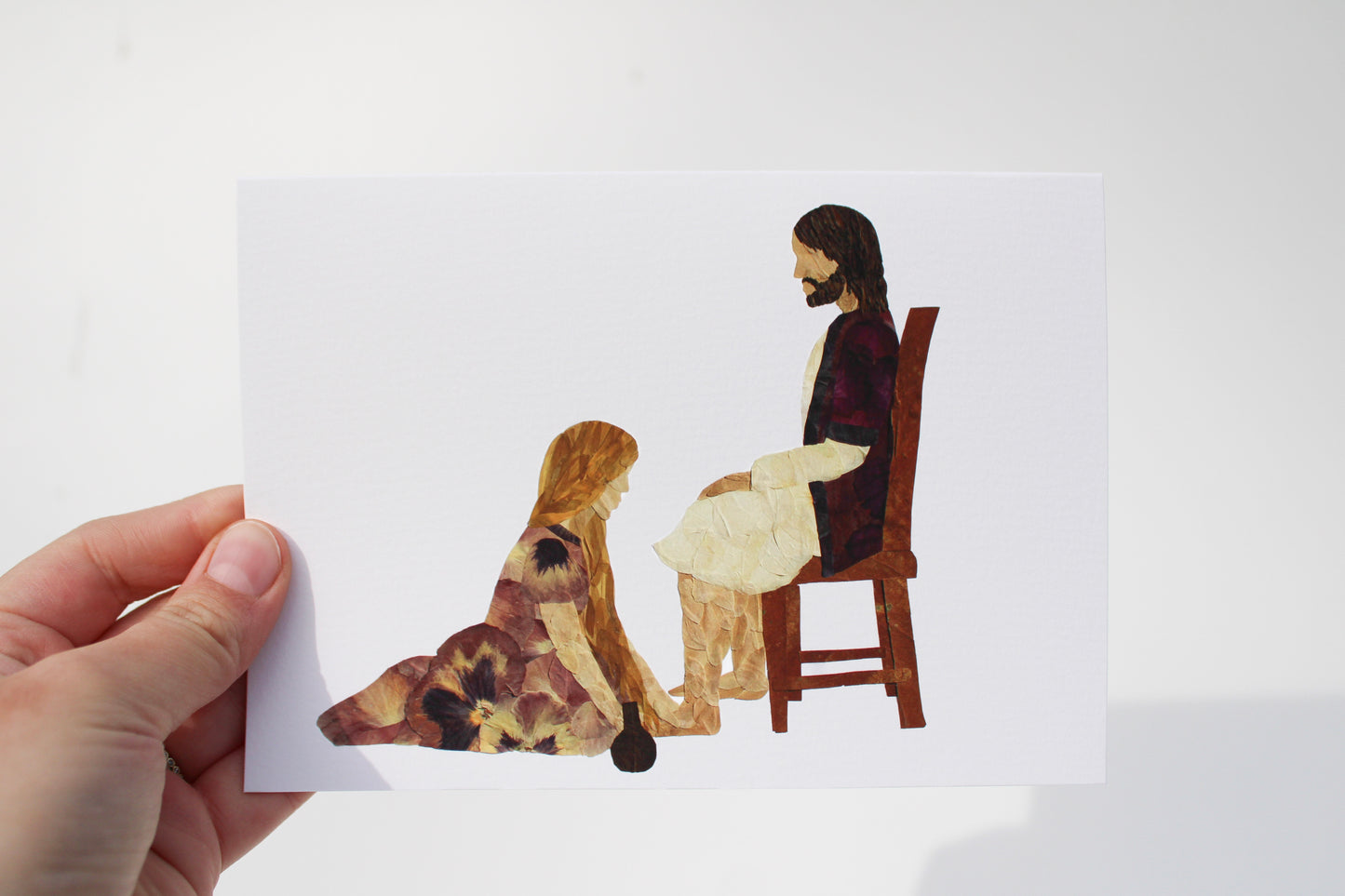 "AT HIS FEET" LARGE GREETING CARD