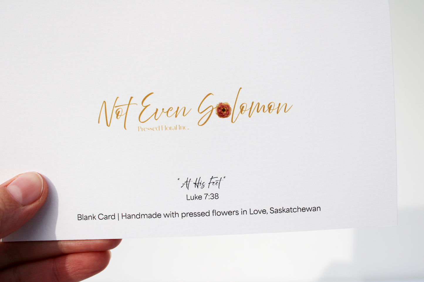 "AT HIS FEET" LARGE GREETING CARD