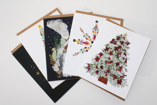 "LIGHT" ASSORTED CHRISTMAS NOTE CARD SET OF 5