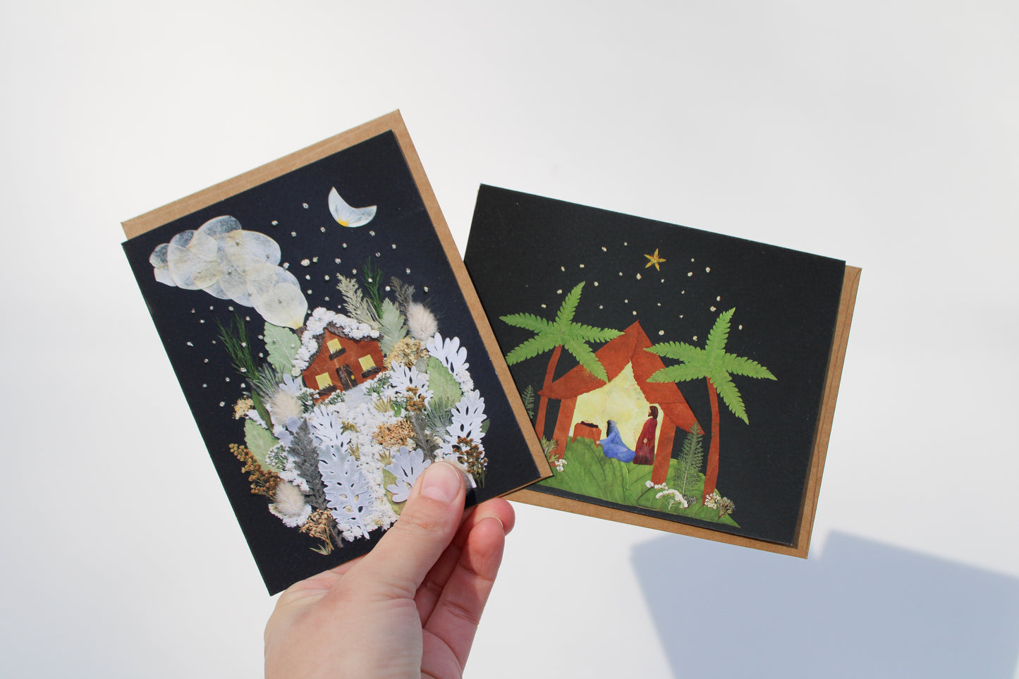 "LIGHT" ASSORTED CHRISTMAS NOTE CARD SET OF 5