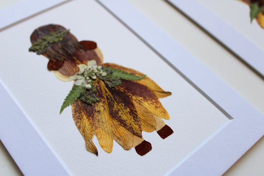 "LITTLE FLOWER GIRL" Real Pressed Flower Art