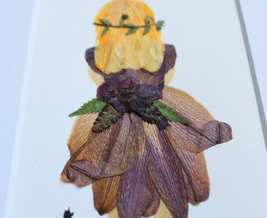 "LITTLE FLOWER GIRL" Real Pressed Flower Art
