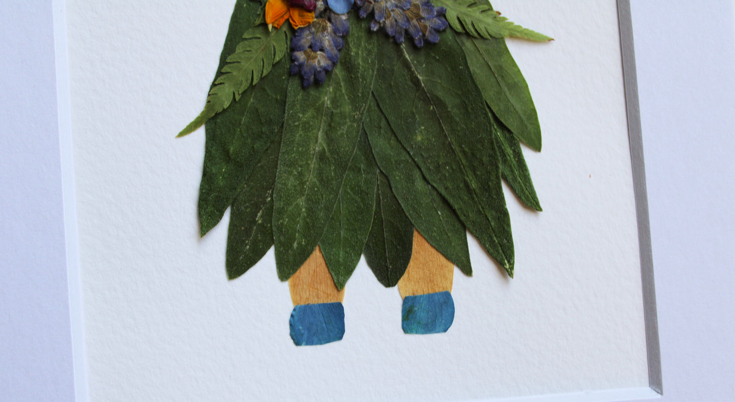 "LITTLE FLOWER GIRL" Real Pressed Flower Art