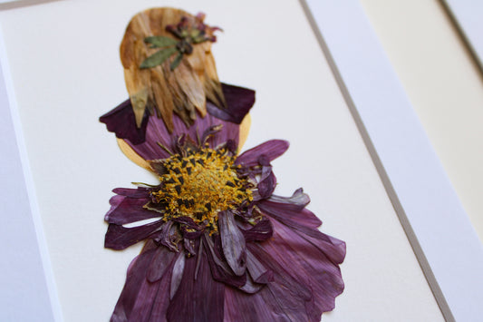 "LITTLE FLOWER GIRL" Real Pressed Flower Art