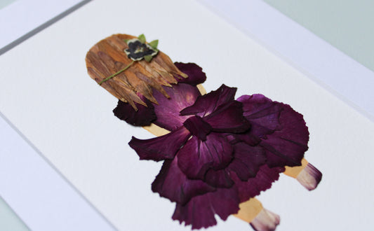 "LITTLE FLOWER GIRL" Real Pressed Flower Art