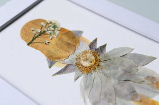 "LITTLE FLOWER GIRL" Real Pressed Flower Art