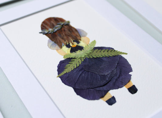 "LITTLE FLOWER GIRL" Real Pressed Flower Art