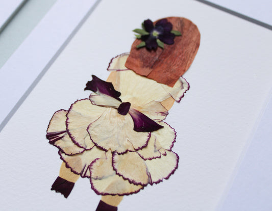 "LITTLE FLOWER GIRL" Real Pressed Flower Art
