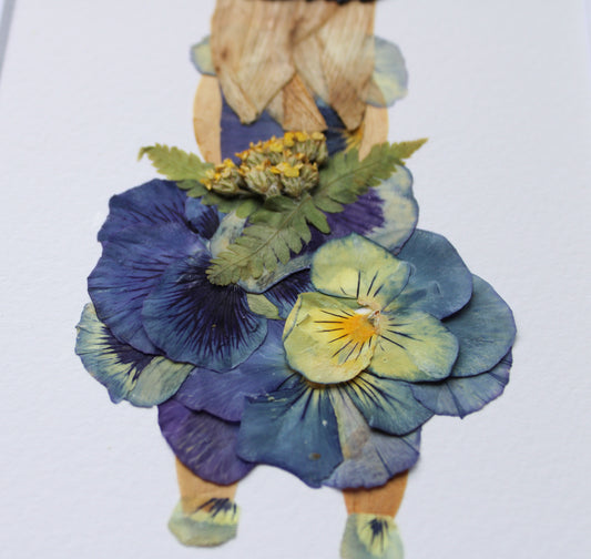 "LITTLE FLOWER GIRL" Real Pressed Flower Art