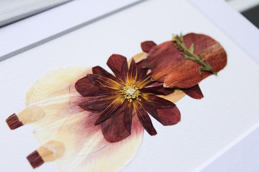 "LITTLE FLOWER GIRL" Real Pressed Flower Art