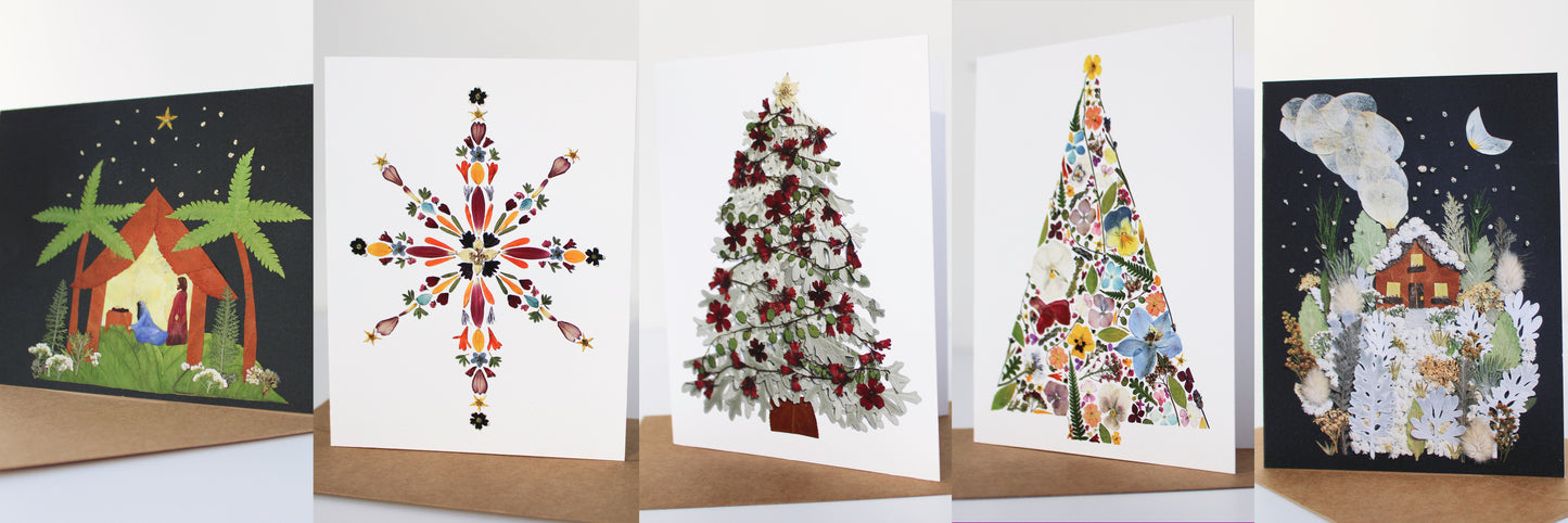 "LIGHT" ASSORTED CHRISTMAS NOTE CARD SET OF 5